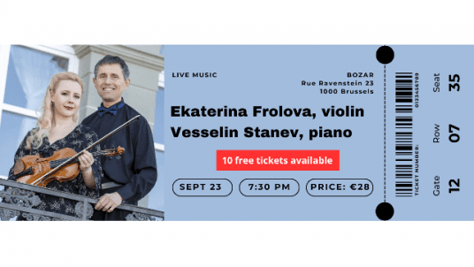 10 Complimentary Tickets for Ekaterina Frolova & Vesselin Stanev Concert at Bozar